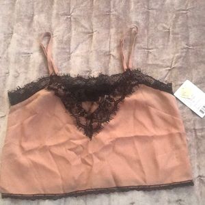 Pins and Needles Cami black lace trim